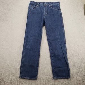 Wrangler Jeans Mens 34x30 Blue Denim Regular Fit Straight Leg Cowboy Outdoor‎